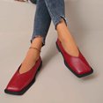 thumbnail image 6 of Purcolt Flats for Women Trendy Casual PU Leather V-Cut Square Toe Slip On Ballet Shoes Lightweight Comfort Soft Sole Dress Shoes for Walking Work Office, 6 of 9