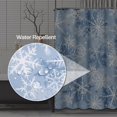 thumbnail image 4 of Romantic Scene with Various Snowflakes Blue Snow Scattered Shower Curtain, Waterproof Fabric Bathroom Shower Curtain Set with 12 Hooks 72"X72", 4 of 6