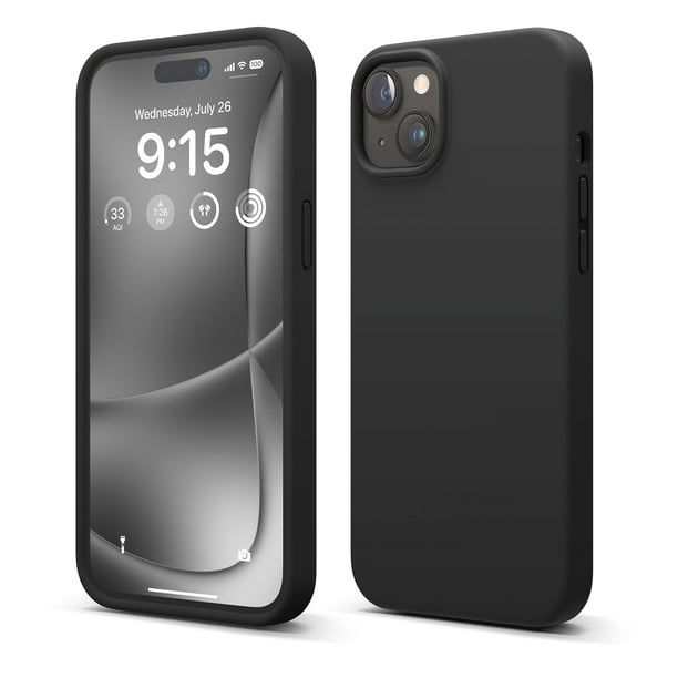 Funda Elago compatible con iPhone 15 Plus de silicona líquida negra