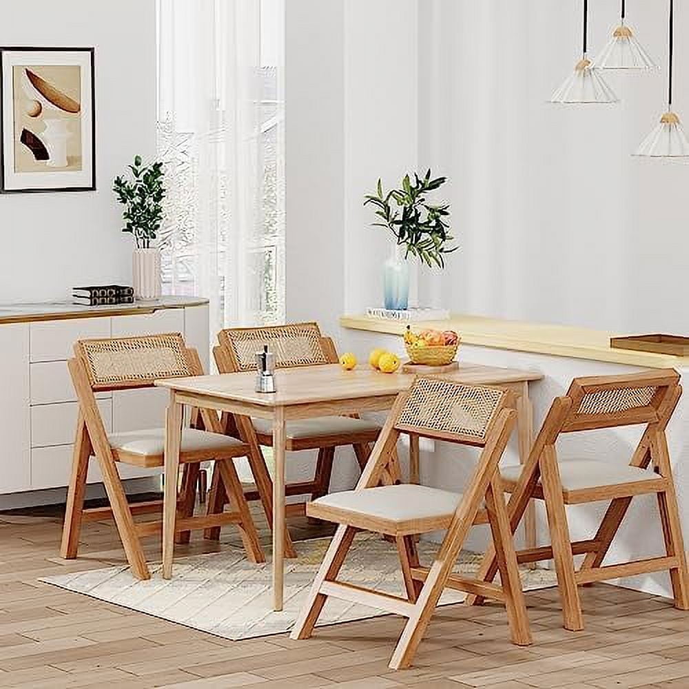 Dining Chairs Kitchen Folding Chair Set of 2 Modern Rattan Table