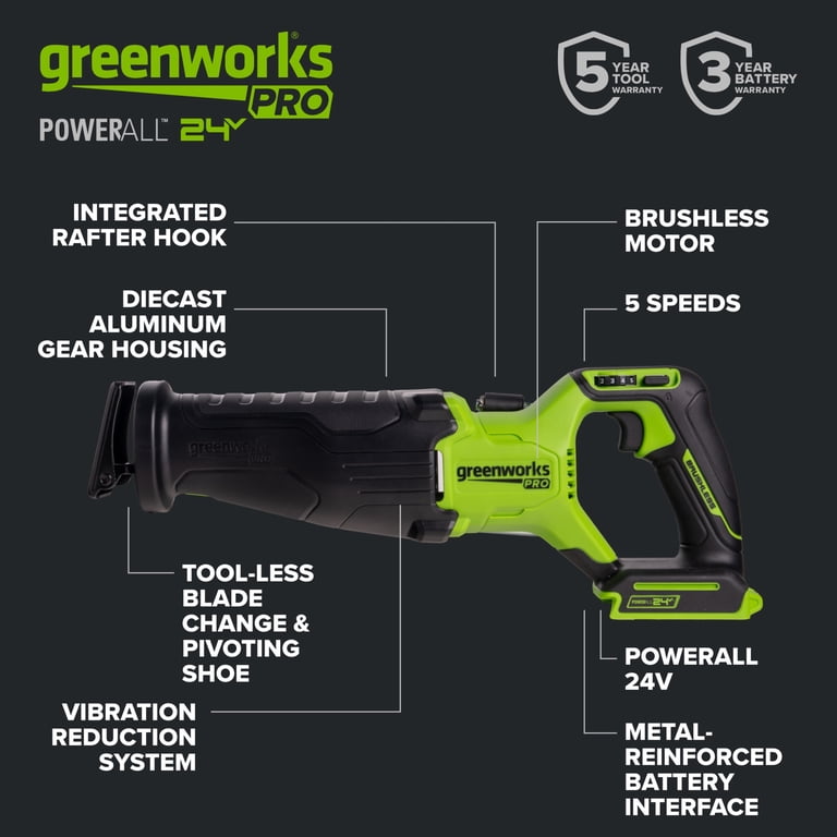 Greenworks Pro PowerAll 24V Reciprocating Saw photo 4