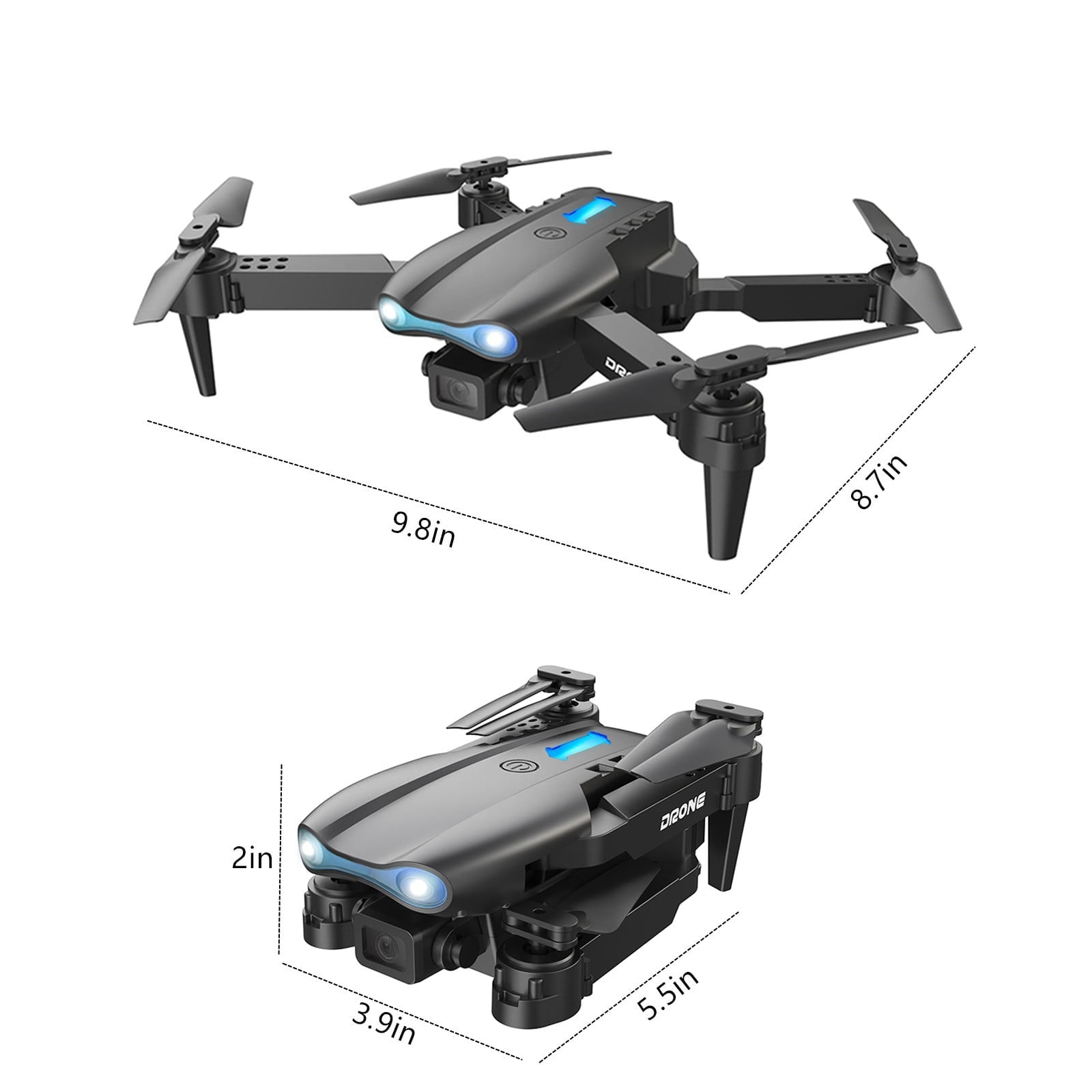 Drone with High-Definition Dual Camera, One Click Takeoff And Landing, Three Speed Adjustment, Remote Control Toys Gifts for Boys Girls