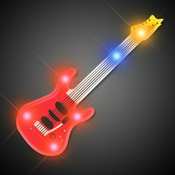 FlashingBlinkyLights Red Guitar Flashing LED Light Up Body Light Pins