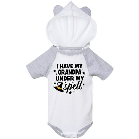 

Inktastic I Have My Grandpa Under My Spell with Cute Witch Hat Gift Baby Boy or Baby Girl Bodysuit