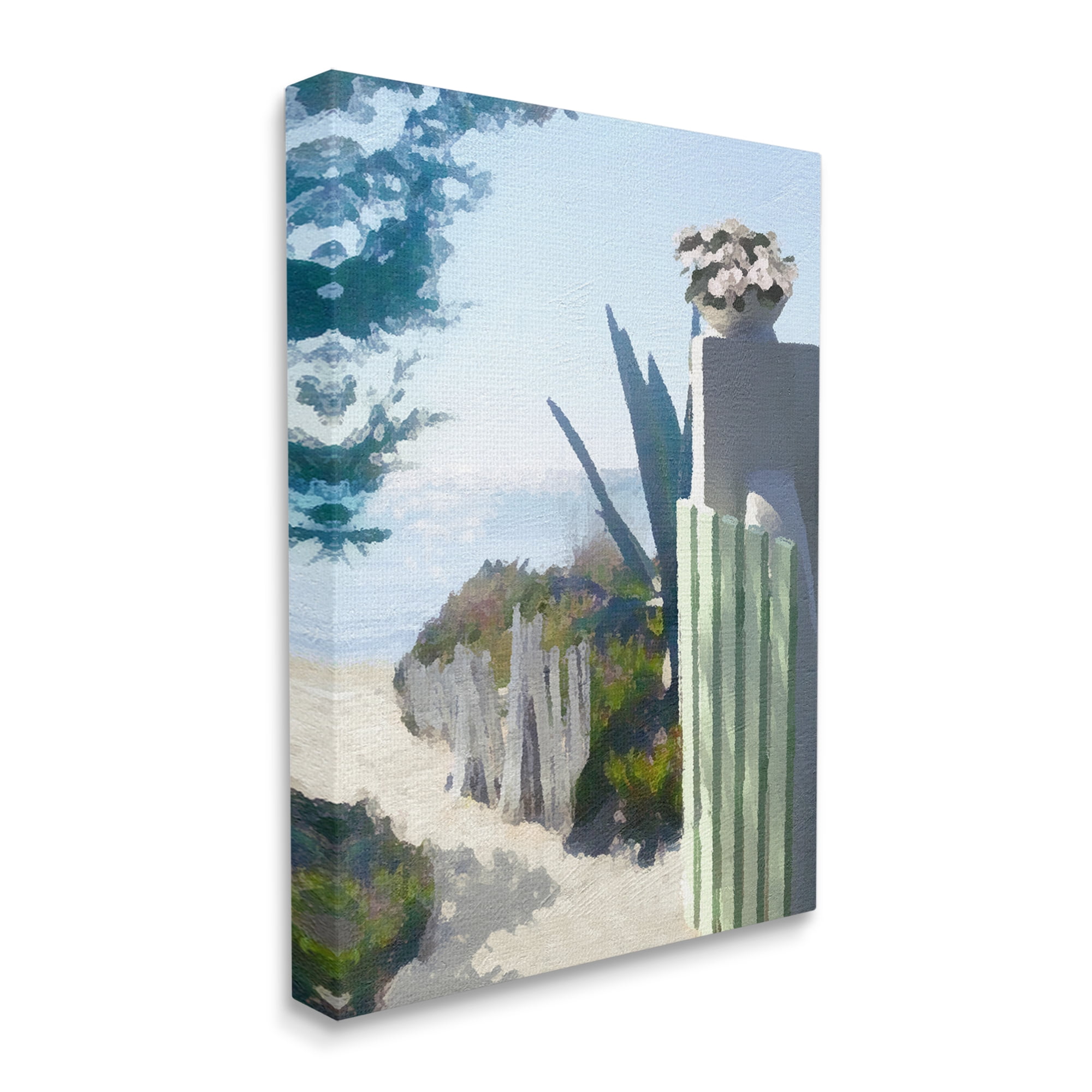 Stupell Industries Beach Shore Boardwalk Summer Ocean Sandy Breeze Painting Gallery Wrapped Canvas Print Wall Art, Design by Noah Bay