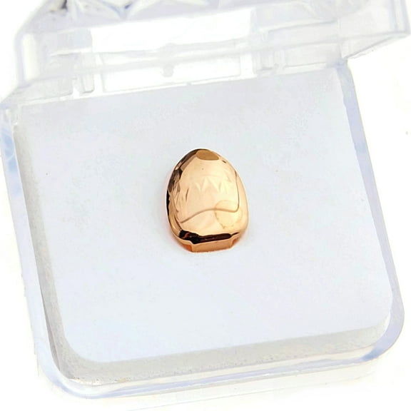 Single Tooth Grillz 14k Rose Gold Plated One Grill Top Upper Canine K9 Cap Plain Teeth Hip Hop Grills