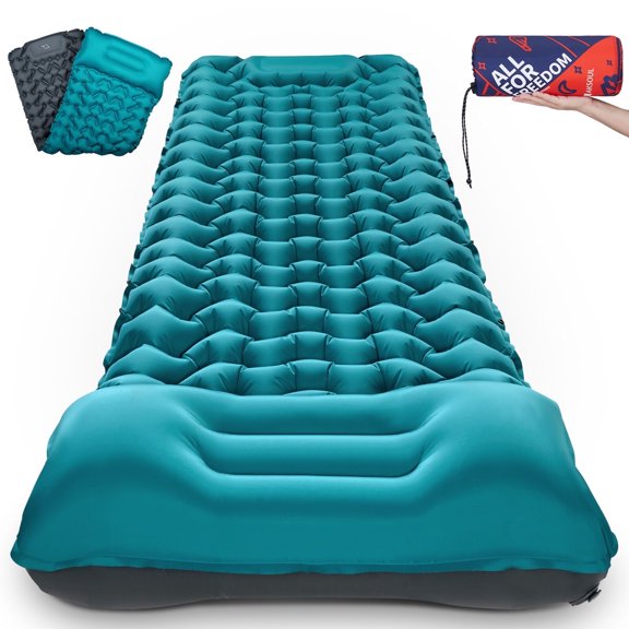 Uarter Sleeping Pad: 79 Ć 28 Inch Inflatable Sleeping Mat Waterproof Camping Pad Camping Mattress for Backpacking, Hiking, Traveling, Blue