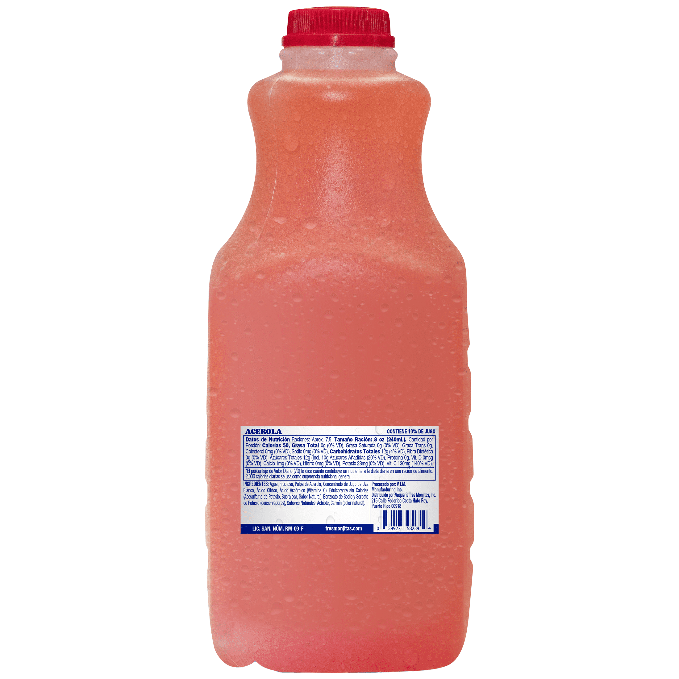 Tres Monjitas Smooth Acerola Juice Drink 59 oz fl, Plastic Bottle Refrigerated