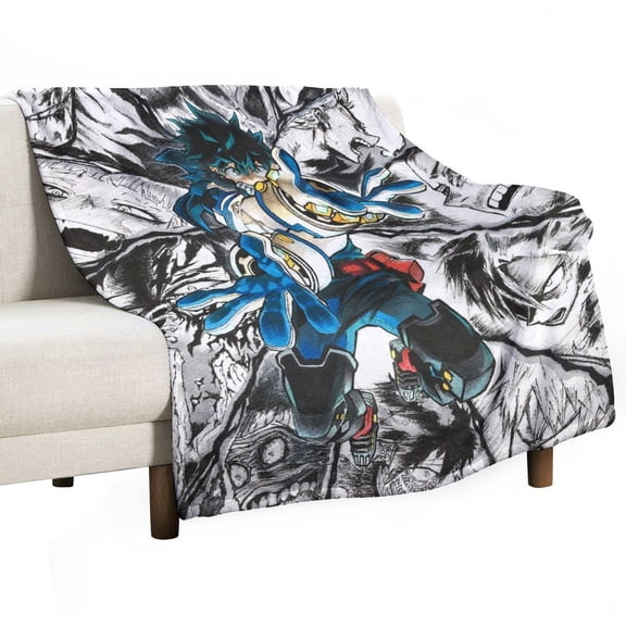 My Hero Blanket Academia Flannel Throw Blankets Soft Pile Cozy Plush Throw Blanket for All Seasons, 3D Printed Warm Blanket for Sofa Beds Home Decor