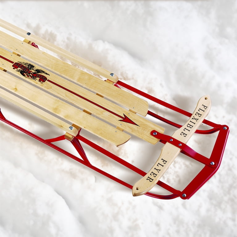 Flexible Flyer 1054 Metal Runner Steel & Wood Snow Slider Sled, 54
