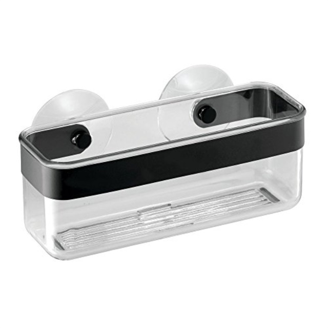 InterDesign Forma Kitchen Sink Suction Holder, Black/Clear Walmart