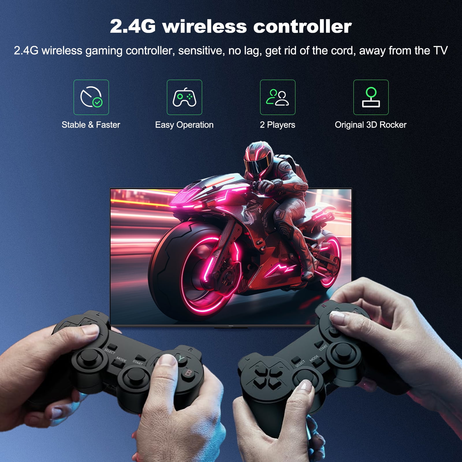 Retro Game Console - Classic Video Games with 4K HDMI, Built-in 20000+ Games, Dual 2.4G Wireless Controllers