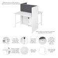 thumbnail image 6 of Hustle 48W 2 Person Cubicle with Tackboard in White - Engineered Wood, 6 of 7