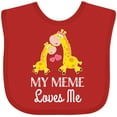 thumbnail image 3 of Inktastic My Meme Grandma Loves Me Giraffe Boys or Girls Baby Bib, 3 of 4