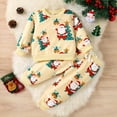 thumbnail image 3 of LMTODLFG Baby Girl Clothes Toddler Boys Girls Christmas Long Sleeve Cartoon Santa Prints T Shirt Pullover Tops Pants Outfits Kids Clothes White 6-12 Months, 3 of 8
