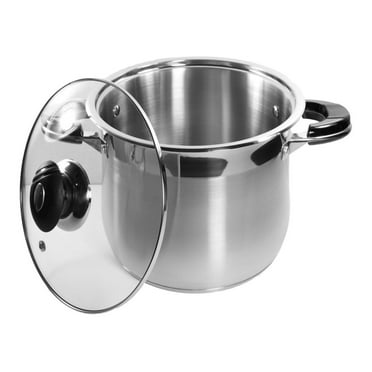 10 Qt Stock Pot 18/10 Stainless Steel Super Double Capsulated Bottom w/Glass Lid