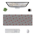 thumbnail image 3 of Disketp Gaming Mouse Pad Ladybugs On Black And White Striped Pattern Large Mouse Mat Long Extended Desk Pad Non-Slip Rubber Mice Pads Stitched Edges Thin Pad (11.8x31.5 Inch), 3 of 9