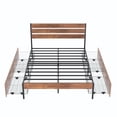 thumbnail image 6 of VECELO Queen Bed Frame with 4 Storage Drawers, Industrial Platform Bed with Wooden Headboard, No Box Spring Needed, Easy Assembly, Brown, 6 of 7
