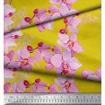 thumbnail image 2 of Soimoi polyester Crepe Fabric Bird & Orchids Flower Decor Fabric Printed Yard 52 Inch Wide, 2 of 3