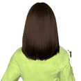 thumbnail image 5 of Peluca larga y recta negra para mujer, cabello liso, cabeza BOBO, pelucas de fibra química hasta los hombros, color negro y marrón, 5 of 5