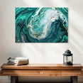 thumbnail image 2 of Elephant Stock Teal Blue Abstract Wall Art - Horizontal Canvas Wall Art - Dining Room Wall Decor - Abstract Canvas - Teal And Gold Decor - 24" x 16", 2 of 8