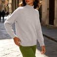 thumbnail image 5 of Diufon Turtleneck Sweaters for Women Fall Winter Long Sleeve Mock Neck Knitted Pullover Thicken Warm Sweater, 5 of 8