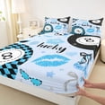 thumbnail image 4 of Erosebridal Kids Teens Sport Billiards Snooker Bed Sheets 4pcs,Blue Bling Glitter Print King Sheets for Boys Girls,Super Cozy Room Decor, 4 of 5
