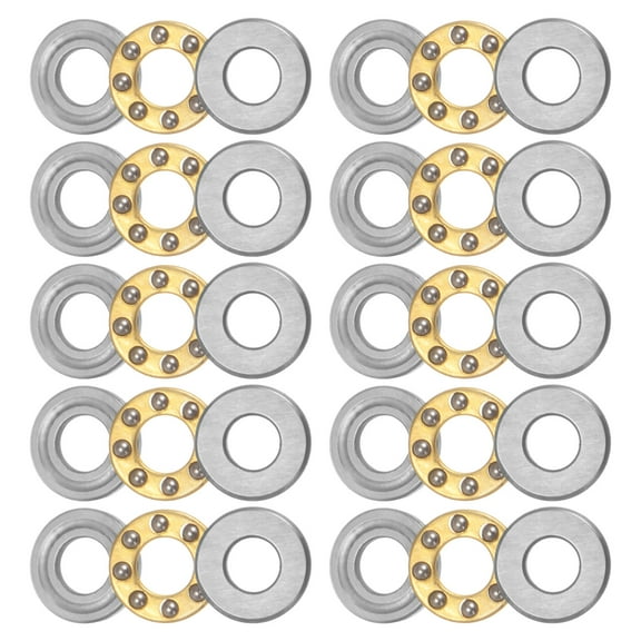 Uxcell F4-9M Thrust Ball Bearing 4x9x4mm Brass with Washers 10 Pack