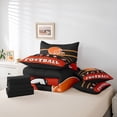 thumbnail image 6 of jejeloiu Rugby Football Sport 7 Pieces Bedding Comforter Set,Ball Game Lovers Full Bedding Set,Orange Helmet Fitted Sheet Flat Sheet For Kids,Super Cozy Room Decor Reversible, 6 of 8
