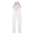 thumbnail image 4 of DPOIS Kids Girls Shiny One Piece Full Body Unitard Jumpsuit for Gymnastics White 16, 4 of 5
