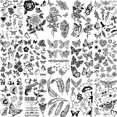 thumbnail image 2 of Mariposa rosa flor tatuajes temporales para mujeres adultos niños niña pluma serpiente escorpión falso tatuaje cuello brazo manos pequeños tatuajes Tan Jianjun unisex, 2 of 2