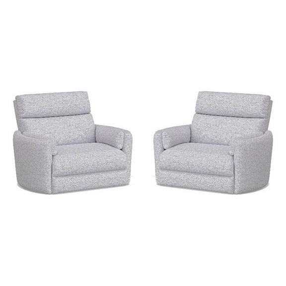 Pemberly Row XL Extra Wide Power Glider Recliner in Mineral (Set of 2)