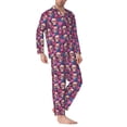 thumbnail image 2 of Uemuo Skull rose blue flower Pattern 2-Piece Loungewear Set - Men’s Soft Sleepwear, Cozy Winter PJs, Comfy Sleep Set-XX-Large, 2 of 7