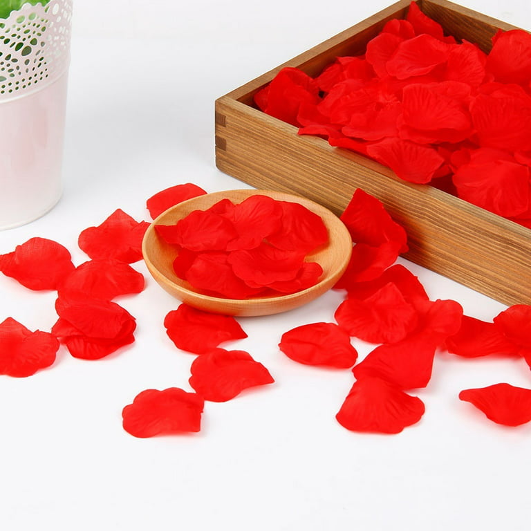 LOVE mix: Red + Ivory Silk Rose Petals for Wedding Centerpieces (750  petals) 