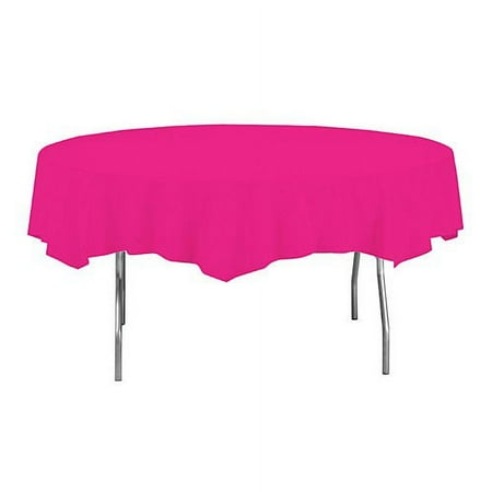 Creative Converting Creative Converting Celebrations Touch of Color Hot Magenta Round Plastic Tablecover Party Supplies and Decorations