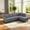 LGY-Right-Sofa without Ottoman, variant on MAYEERTY 96" L-Shaped Sectional Sofa, Breathable Sackcloth Modular Sofa for Small Apartment, Gray (Right)