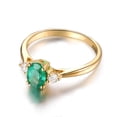 thumbnail image 4 of Vintage Gold Imitation Emerald Moissanite Rings For Women Adjustable Copper Gemstones Jewelry Everyday Use, 4 of 8