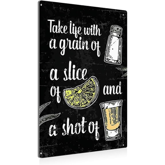 Funny Bar Kitchen Metal Tin Sign Wall Decor Vintage Bar Quote Tin Sign for Home Bar Man Cave Decor Gifts 8x12 Inch