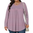 thumbnail image 2 of fatyb Plus Size Tops for Women Long Sleeve Casual Pleated Tunic Tops Womens Dressy Loose Tee Blouses, 2 of 6