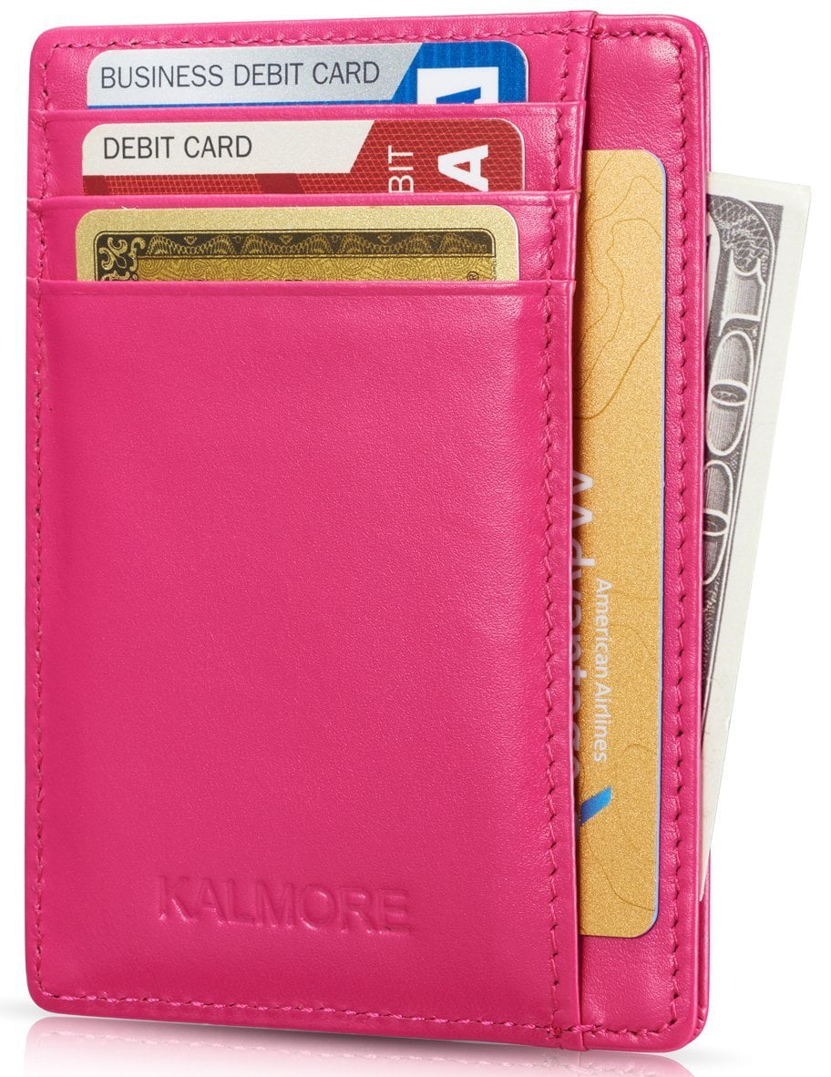 Buffalo Leather Dwellbee Slim Credit Card Wallet with RFID Blocking Protection 