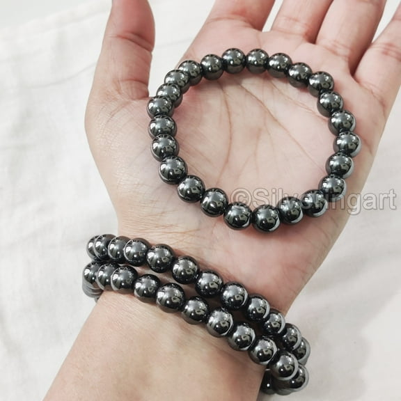 Hematite Beads Bracelet, Natural Hematite Bracelet, Grey Hematite Birthstone, Healing Crystal Bracelet, Attract Money Attract Wealth Chakra, Womens Bracelet, Mens Bracelet, Yoga Bracelets