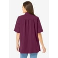 thumbnail image 2 of Woman Within Plus Size No Iron Short Sleeve Peachskin Shirt, 2 of 6