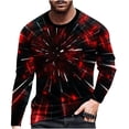 thumbnail image 2 of Lilgiuy Men Casual Round Neck Short Sleeve Pullover Line 3D Printed T-Shirt Blouse Regular Fit, 2 of 5