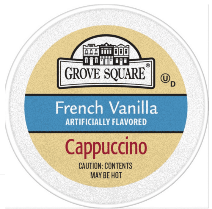 96 Count, Grove Square French Vanilla, Hot Chocolate, Halzelnut and Caramel Capuccino Coffee Pods, Keurig K-Cup Brewers