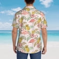 thumbnail image 6 of Haiem Tropical Pink Flamingo Pineapple Printed Hawaiian Shirt for Men - Men’s Casual Beach Summer Shirts - Stretch Fabric with Modern Fit-XX-Large, 6 of 9