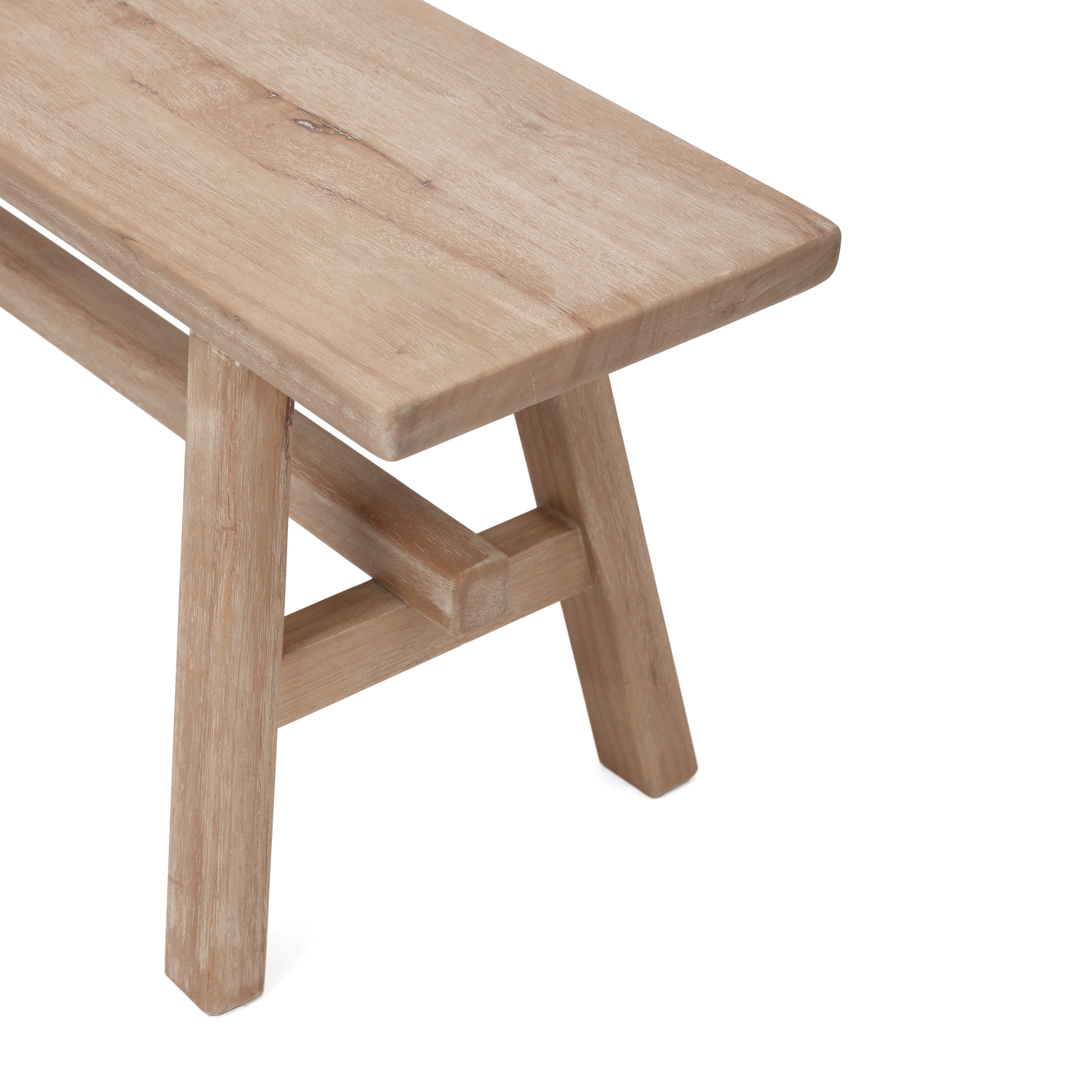 55" Farmhouse Wood Bench, Rustic Solid Wood Dining Room & Entryway Bench Seat for Indoors, Easy Assembly