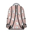 thumbnail image 3 of Cat and Yarn Pink Pattern Backpack for School, Cute School Bag with Adjustable Shoulder Straps and Padded Back, 15.3"x11"x7.1", 3 of 5