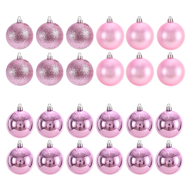 Billuyoard Adornos de bolas de Navidad de 24 piezas, aplicación amplia, decoración efectiva duradera y confiable Kits de decoración para fiestas rosa