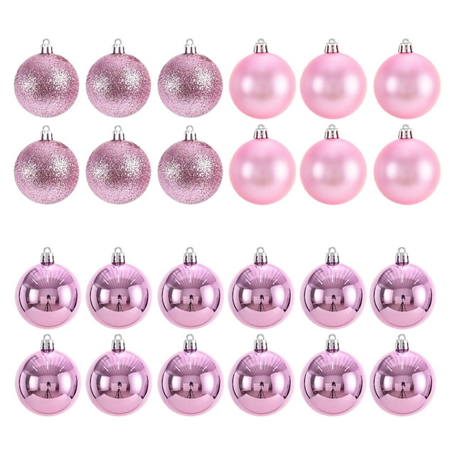 Transemion 24pieces Effective Decoration Balls Easy To Christmas Essentials Durable pink 1Set
