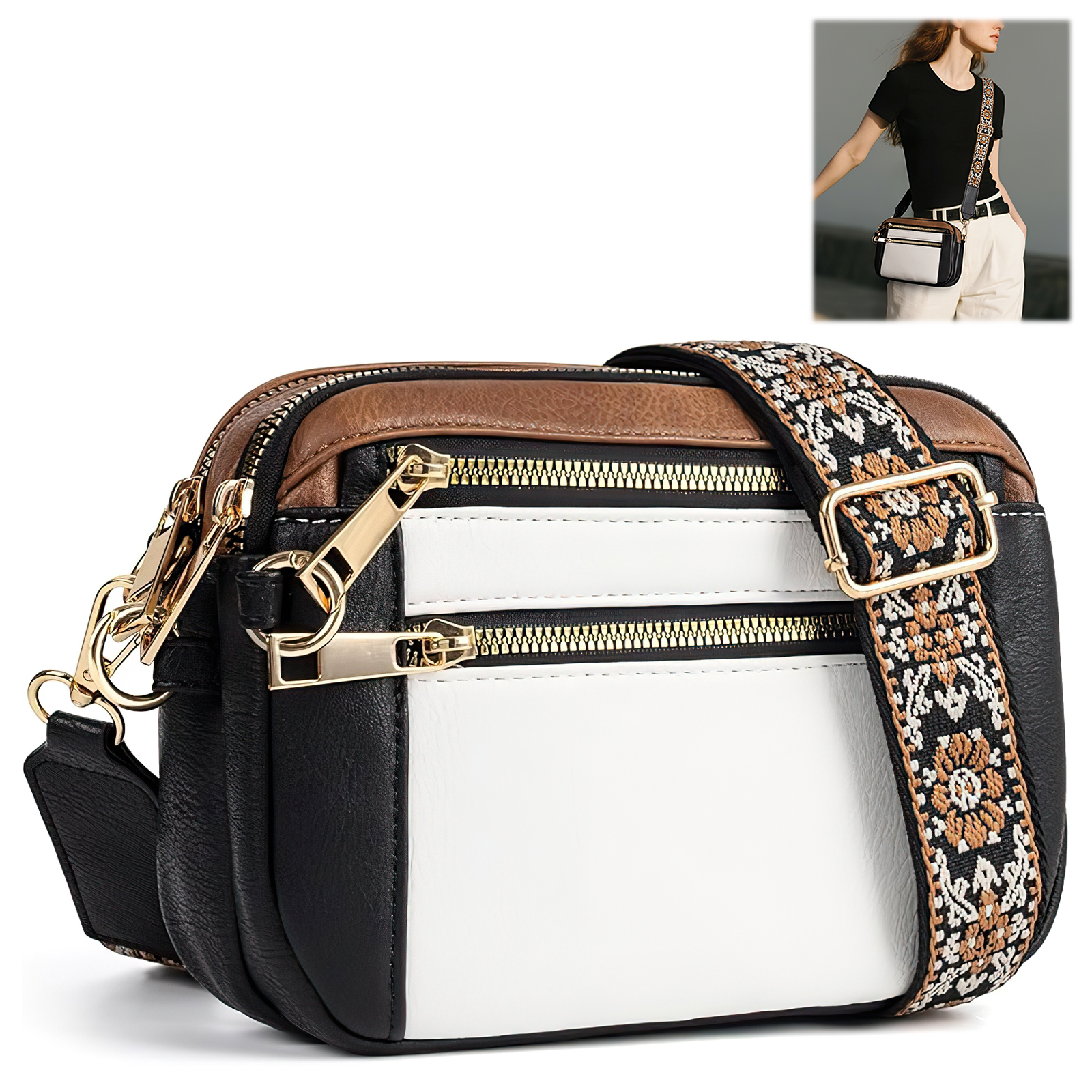 Leather Crossbody Bags for Women, Small Purse with Adjustable Wide Strap, Trendy Shoulder Handbag, Fashion Wallet for Daily Life